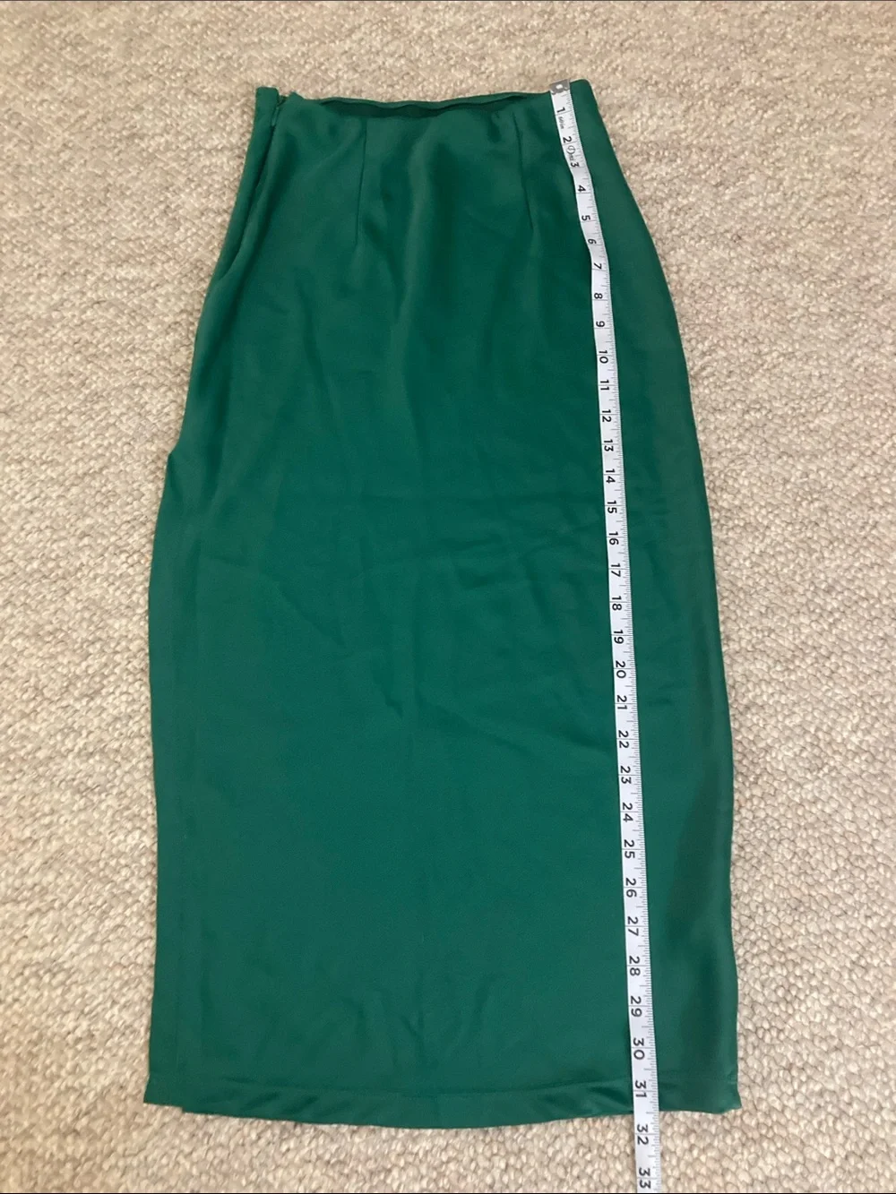 Urban Outfitters Green Satin Midi Pencil Skirt XS